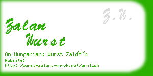 zalan wurst business card